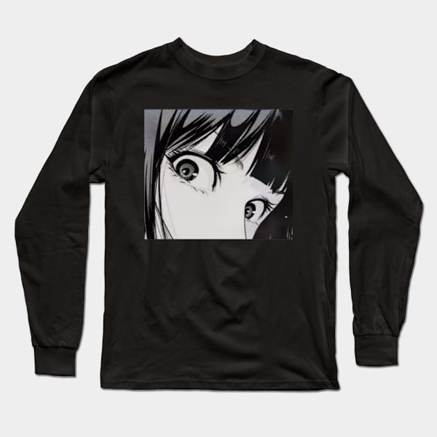 Anime Girl Eye's Long Sleeve T-Shirt by Funnyology